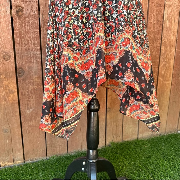 Arden B Floral red/black Dress Sz L - Picture 4 of 6